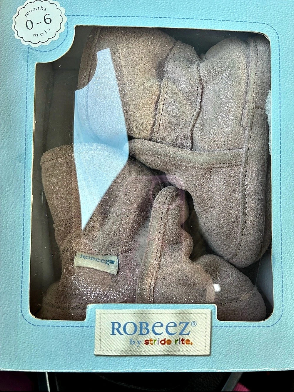 Robeez CZY ANKLE BT PK SPARKLE baby Girls Size 0- 6 months Pink Ankle Boots NWT